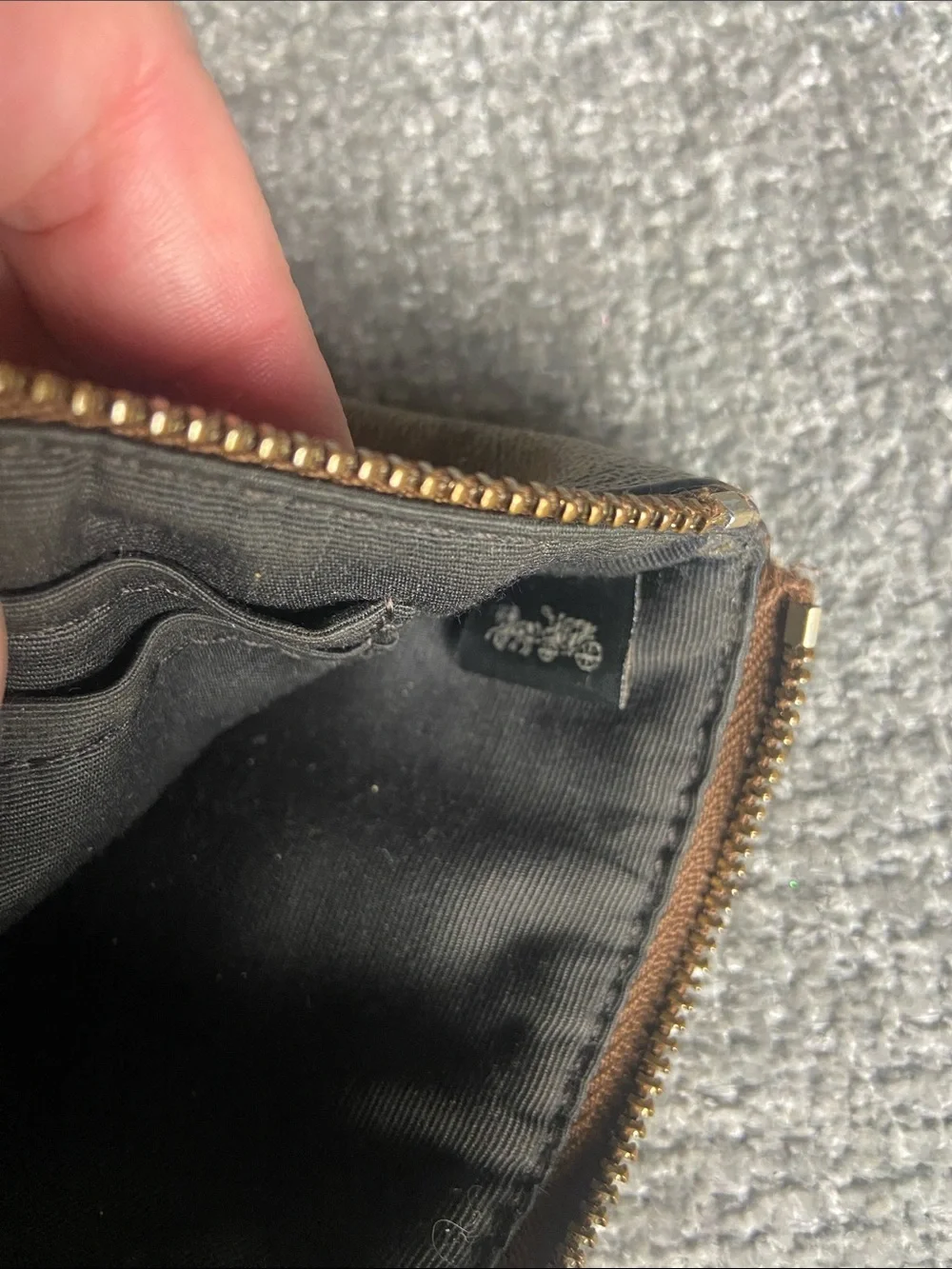 Coach Signature Monogram Wristlet Phone Case in Brown